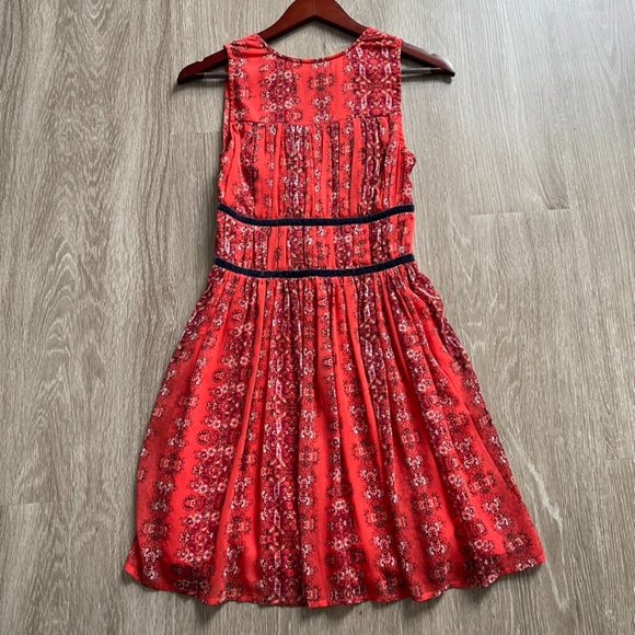 Abercrombie Orange Boho Sleeveless V-Neck Dress - Picture 4 of 7